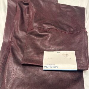 Arizona Jean Co. Faux Leather Leggings in Deep Burgundy